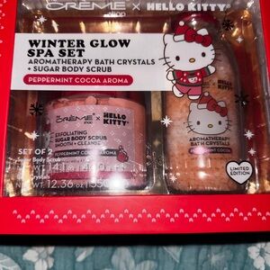New Hello Kitty Red and Pink Spa Set Peppermint Cocoa Scent